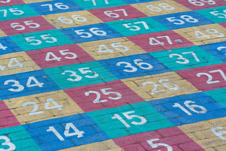Vibrant numbered floor grid for early years learning