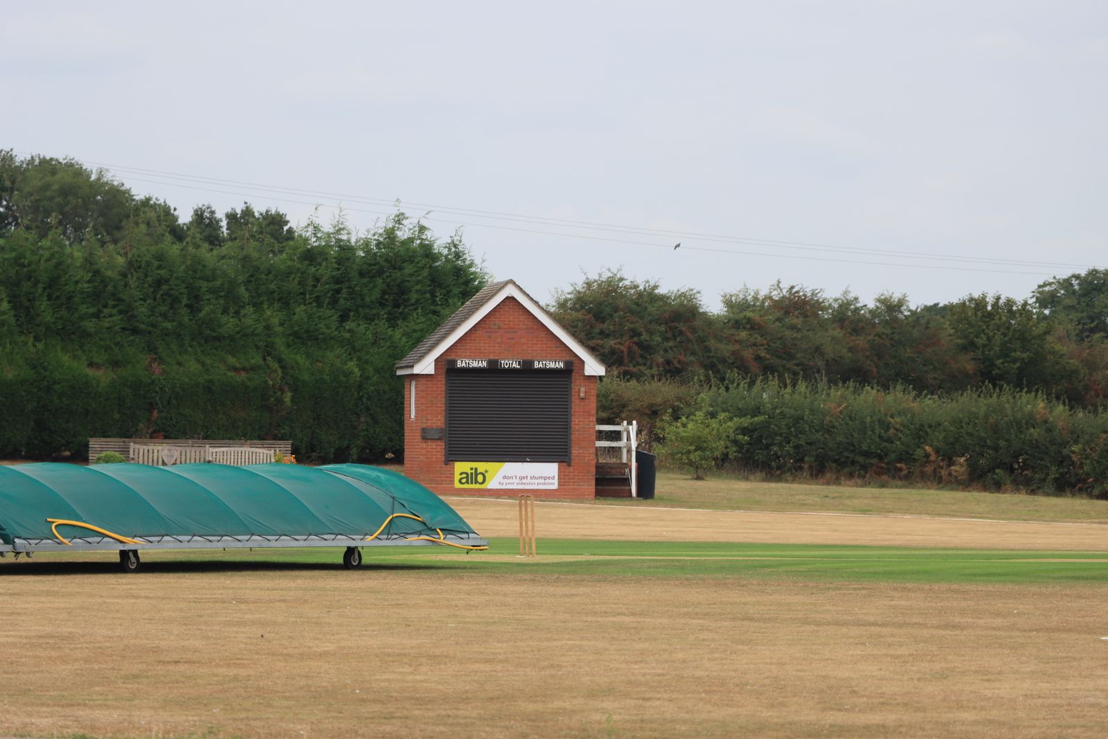 Traditional English cricket pavilion and grounds at Audley, England